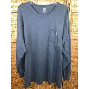 Polo Ralph Lauren Shirt Mens 3XB Gray Long Sleeve Cotton Crewneck BlueHorse Logo
